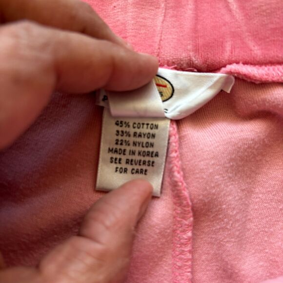 Talbots Petite Vintage Pink Velvet Drawstring Straight Leg Plants Size L - Picture 9 of 10